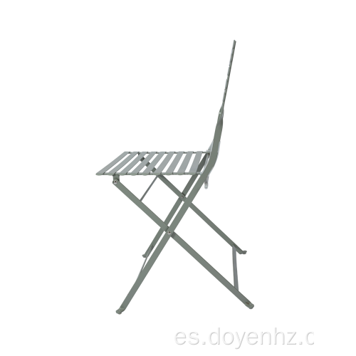 Silla plegable de listones de metal para exteriores (9 asientos y 5 respaldos)